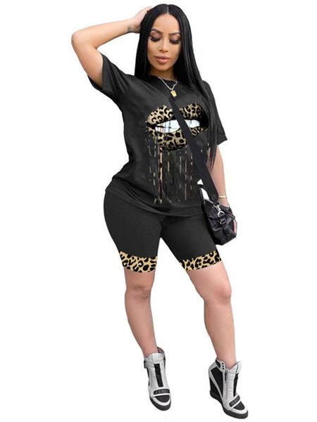 leopard print two piece womenpant set summer outfits short sleeve lips graphic tee casual streetwear stylish loose sets, White
leopard print two piece womenpant set summer outfits short sleeve lips graphic tee casual streetwear stylish loose sets, White
