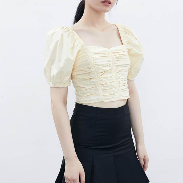 women's blouses & shirts women shirt for spring and summer 2021 fashion casual retro puff sleeve square neck pleated short top, White
women's blouses & shirts women shirt for spring and summer 2021 fashion casual retro puff sleeve square neck pleated short top, White