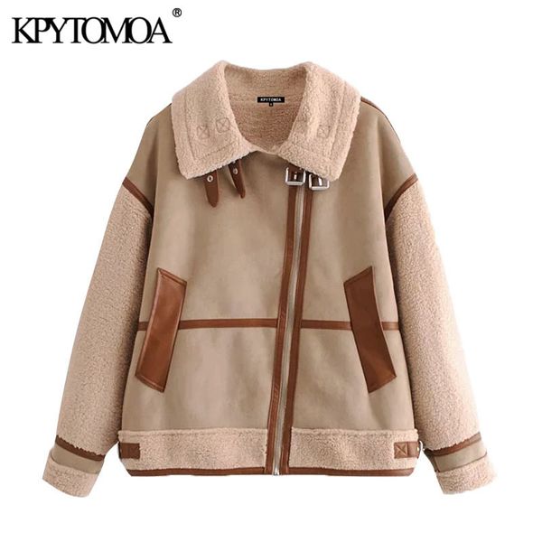 women fashion patchwork faux fur oversized jacket coat vintage long sleeve pockets female outerwear chic 210416, Black;brown
women fashion patchwork faux fur oversized jacket coat vintage long sleeve pockets female outerwear chic 210416, Black;brown