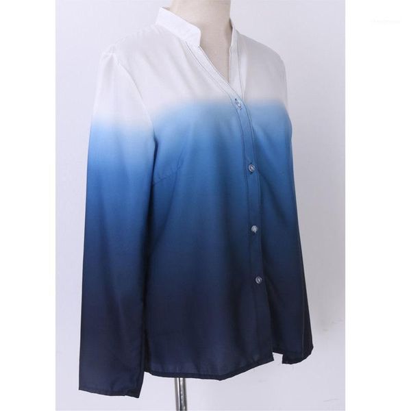 gradient blue chiffon blouse long sleeve ladies fashion womens loose v neck casual shirt summer women's blouses & shirts, White
gradient blue chiffon blouse long sleeve ladies fashion womens loose v neck casual shirt summer women's blouses & shirts, White
