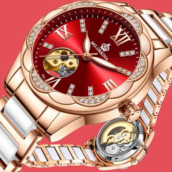 montre femme 2021 new women watches luxury brand ceramic skeleton design automatic mechanical, Slivery;brown
montre femme 2021 new women watches luxury brand ceramic skeleton design automatic mechanical, Slivery;brown