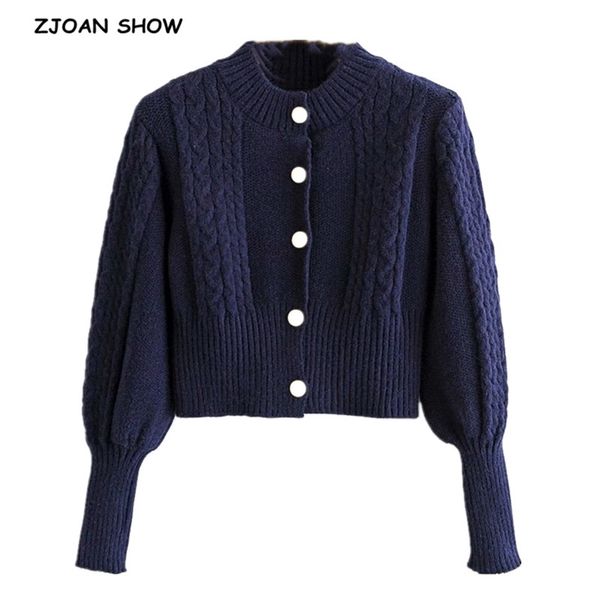 vintage single breasted button knitted twist striped crop cardigan retro woman long lantern sleeve gingham jumper korea sweater 210429, White;black
vintage single breasted button knitted twist striped crop cardigan retro woman long lantern sleeve gingham jumper korea sweater 210429, White;black