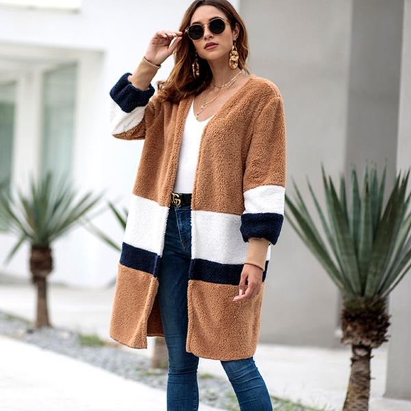 women's trench coats women open stitch full sleeve casual coat 2021 winter long outwear velvet gray for autumn femme, Tan;black
women's trench coats women open stitch full sleeve casual coat 2021 winter long outwear velvet gray for autumn femme, Tan;black