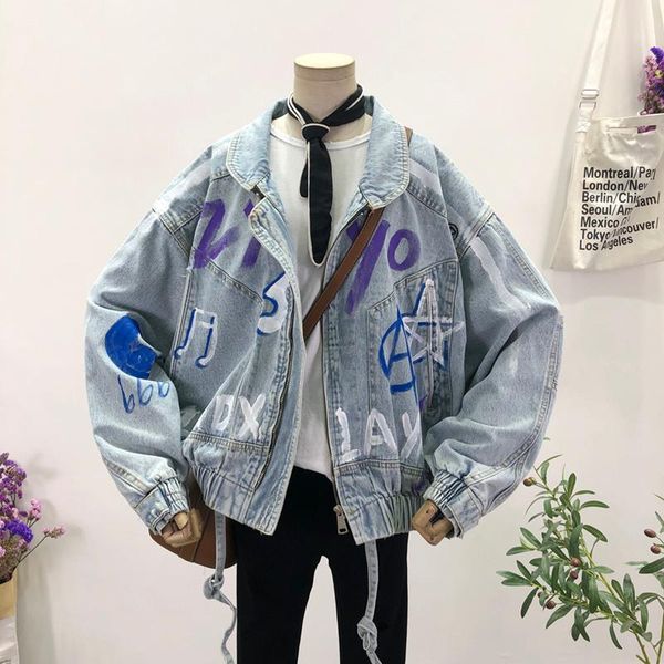 women's jackets hip hop streetwear korean letters print graffiti denim jacket women autumn waist lace-up oversized couple ropa de mujer, Black;brown
women's jackets hip hop streetwear korean letters print graffiti denim jacket women autumn waist lace-up oversized couple ropa de mujer, Black;brown
