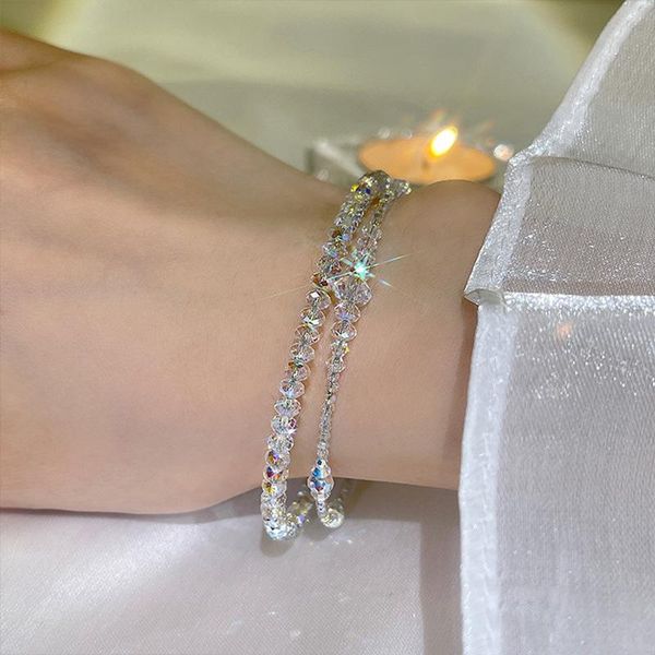 link, chain origin summer temperament crystal geometrical bangles for women unique design transparent beaded party jewellery, Black
link, chain origin summer temperament crystal geometrical bangles for women unique design transparent beaded party jewellery, Black