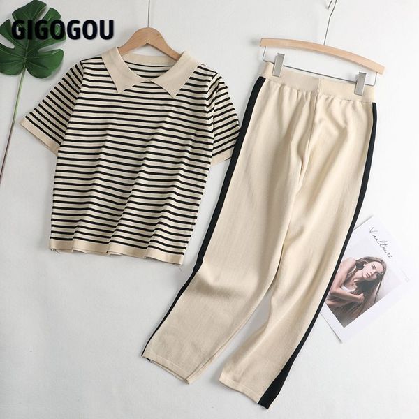 gigogou women knitted tracksuits 2 pieces sets spring summer short sleeve women t shirt + high waist capris pencil pants suits, Black
gigogou women knitted tracksuits 2 pieces sets spring summer short sleeve women t shirt + high waist capris pencil pants suits, Black
