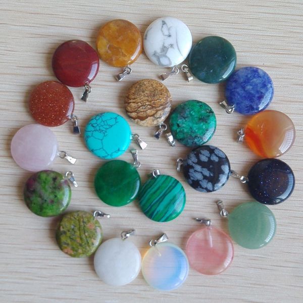 20mm flat round ball assorted mixed natural stone charms crystal pendants for necklace accessories jewelry making, Bronze;silver
20mm flat round ball assorted mixed natural stone charms crystal pendants for necklace accessories jewelry making, Bronze;silver