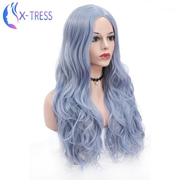 x-tress fashion synthetic blue wigs long curly hair no bangs high temperature fiber for women daily party cosplay1, Black
x-tress fashion synthetic blue wigs long curly hair no bangs high temperature fiber for women daily party cosplay1, Black