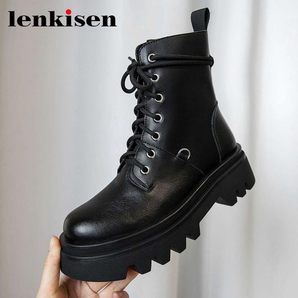 boots lenkisen 2021 genuine leather round toe thick bottom riding british style vintage young lady leisure ankle l35, Black
boots lenkisen 2021 genuine leather round toe thick bottom riding british style vintage young lady leisure ankle l35, Black