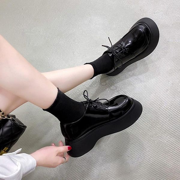 dress shoes british college style fashion women's platform high heel women lace up chunky sedges ladies lolita pumps, Black
dress shoes british college style fashion women's platform high heel women lace up chunky sedges ladies lolita pumps, Black