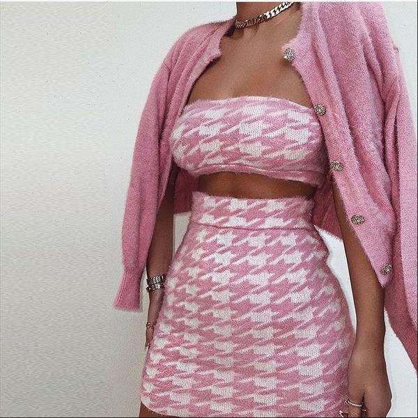 spring knit cardigans sweater set womens skirts loose elegaht sweet pink pull femme casual coat crop amp skirt short, Black
spring knit cardigans sweater set womens skirts loose elegaht sweet pink pull femme casual coat crop amp skirt short, Black