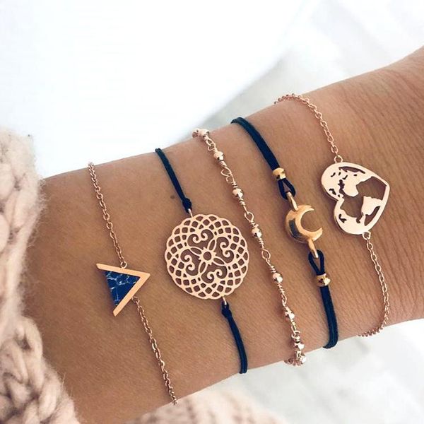 link, chain bohemian gold bracelets for women boho jewelry geometric moon beads layered hand charm bracelet set, Black
link, chain bohemian gold bracelets for women boho jewelry geometric moon beads layered hand charm bracelet set, Black