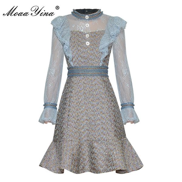 fashion designer dress spring women's dress mesh ruffles flare sleeve patchwork mermaid dresses 210524, Black;gray
fashion designer dress spring women's dress mesh ruffles flare sleeve patchwork mermaid dresses 210524, Black;gray