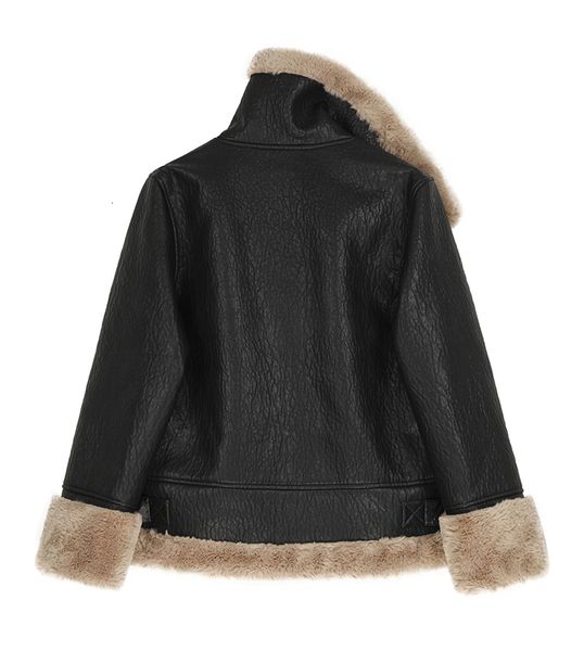 women's leather & faux moda casaco de pele do falso feminino gola jaqueta couro quente pelúcia grosso outerwear inverno senhoras casaco, Black
women's leather & faux moda casaco de pele do falso feminino gola jaqueta couro quente pelúcia grosso outerwear inverno senhoras casaco, Black