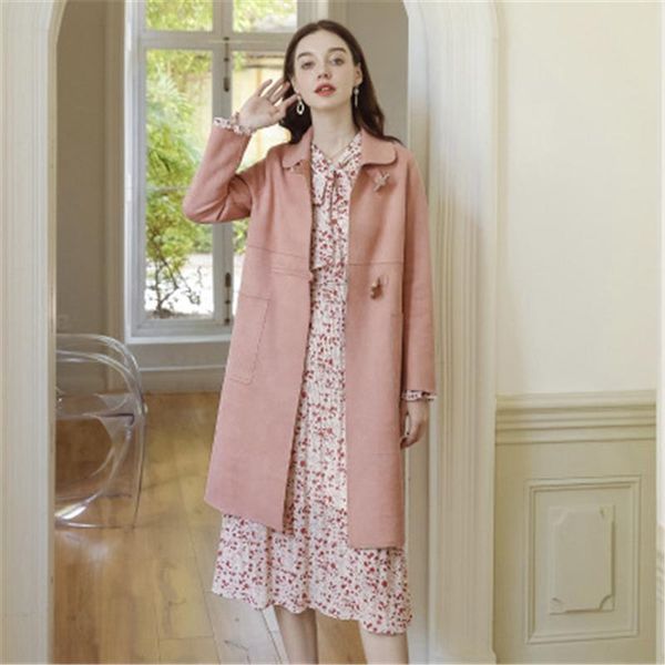 women's wool & blends women coats wool&blends woman parkas 2021 autumn winter horn buckle temperament light mature slim outerwear m283, Black
women's wool & blends women coats wool&blends woman parkas 2021 autumn winter horn buckle temperament light mature slim outerwear m283, Black