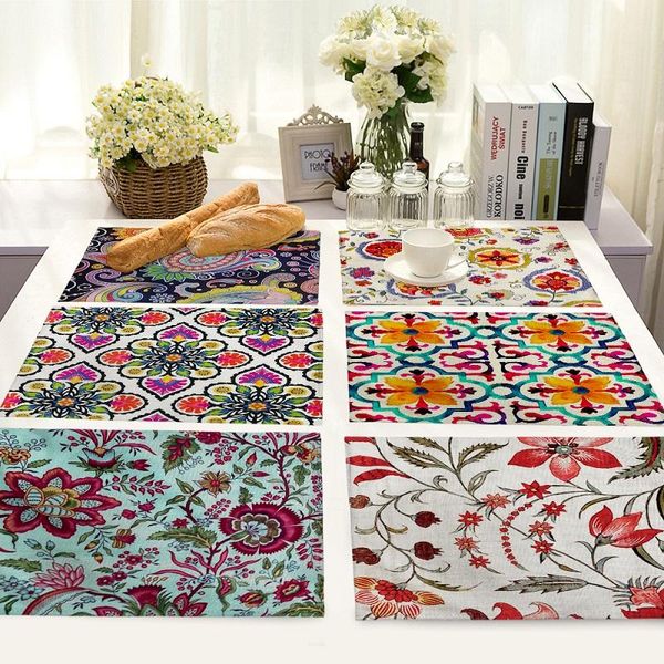 table napkin colorful ethnic pattern life 4 pieces set kitchen mats cotton linen flower decorative placemats
table napkin colorful ethnic pattern life 4 pieces set kitchen mats cotton linen flower decorative placemats