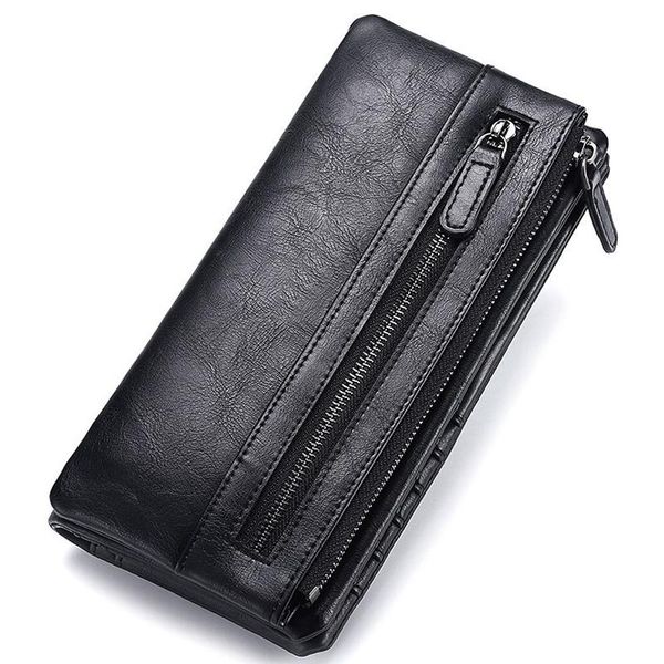 retro simple design men's mid-length wallet zipper casual leather holder separate high capacity money bag wallets, Red;black
retro simple design men's mid-length wallet zipper casual leather holder separate high capacity money bag wallets, Red;black
