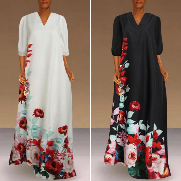 women bohemian floral print sundress celmia 2021 summer maxi dress kaftan casual lantern sleeve v-neck long vestidos party robe, Black;gray
women bohemian floral print sundress celmia 2021 summer maxi dress kaftan casual lantern sleeve v-neck long vestidos party robe, Black;gray