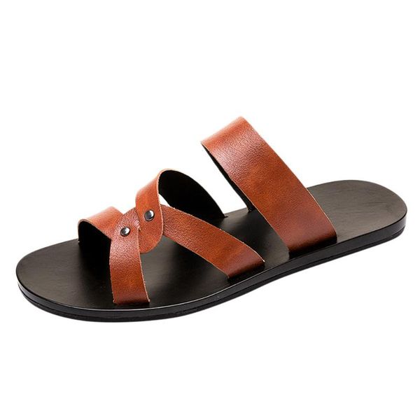 sandals jaycosin summer men leather vintage casual buckle slipper fashion men's comfortable flat slip beach shoes, Black
sandals jaycosin summer men leather vintage casual buckle slipper fashion men's comfortable flat slip beach shoes, Black