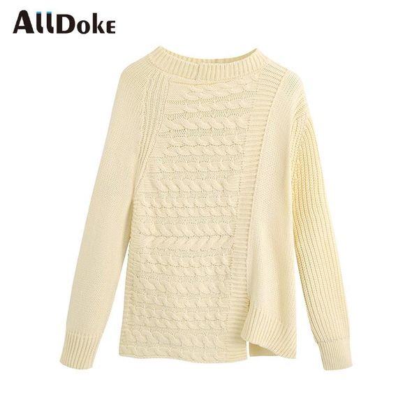 women sweater twill knit asymmetry sweaters vintage o neck long sleeve oversized femme chandails winter pull women's, White;black
women sweater twill knit asymmetry sweaters vintage o neck long sleeve oversized femme chandails winter pull women's, White;black