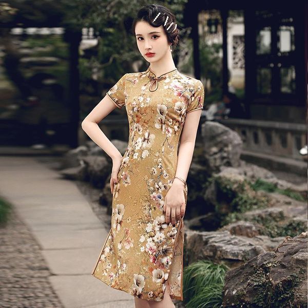 ethnic clothing 2021 summer yellow floral print short sleeve cheongsam chinese traditional vintage slim qipao plus size -4xl, Red
ethnic clothing 2021 summer yellow floral print short sleeve cheongsam chinese traditional vintage slim qipao plus size -4xl, Red