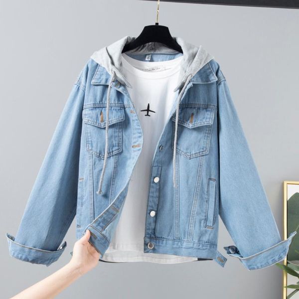 women's jackets loose hooded vintage denim coat women spring autumn harajuku female jacket plus size long sleeve blue black casual oute, Black;brown
women's jackets loose hooded vintage denim coat women spring autumn harajuku female jacket plus size long sleeve blue black casual oute, Black;brown