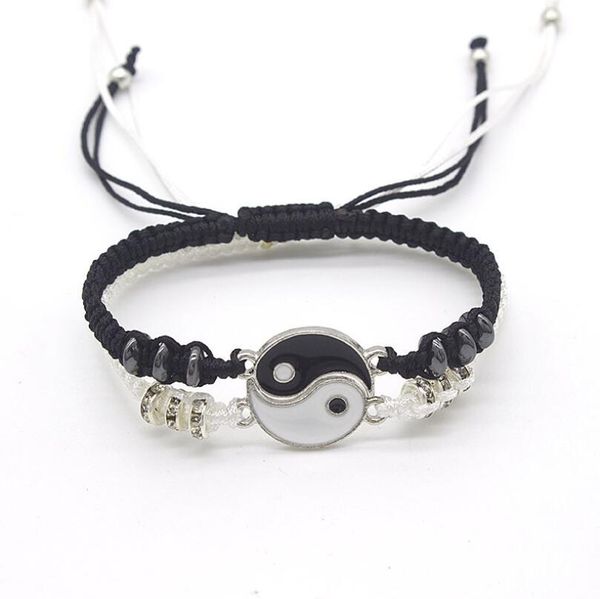 couple charm bracelets leather cord braid chain bracelet chinese tai chi alloy pendant two-piece woven lover gift, Golden;silver
couple charm bracelets leather cord braid chain bracelet chinese tai chi alloy pendant two-piece woven lover gift, Golden;silver