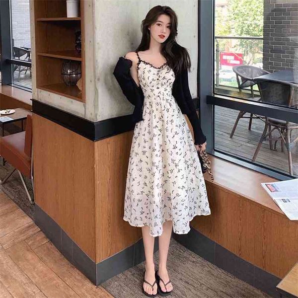 early autumn french style vintage floral jacquard suspender dress women + knitted long sleeve sweater two piece set lady suits 210517, White
early autumn french style vintage floral jacquard suspender dress women + knitted long sleeve sweater two piece set lady suits 210517, White