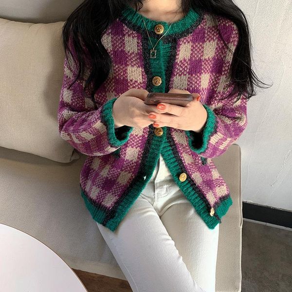 women's sweaters women knitted sweater cardigan female autumn winter long sleeve plaid single breasted o-neck coat korean style, White;black
women's sweaters women knitted sweater cardigan female autumn winter long sleeve plaid single breasted o-neck coat korean style, White;black