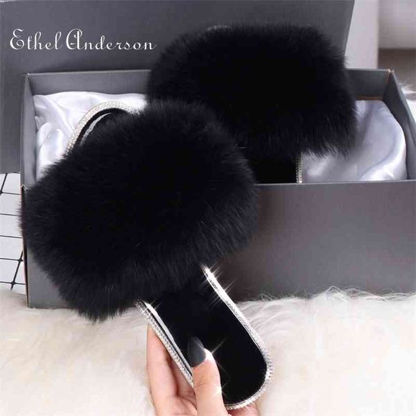 ethel anderson fox fur slides real slippers fully flip flop casual summer sandal crystal bling designer 210310, Black
ethel anderson fox fur slides real slippers fully flip flop casual summer sandal crystal bling designer 210310, Black