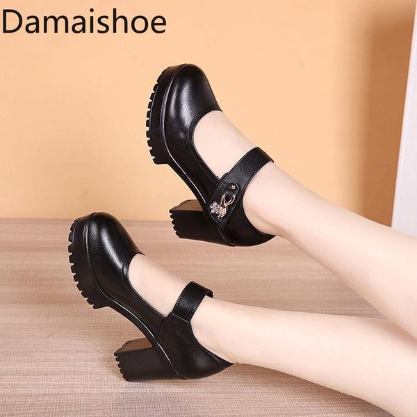 dress shoes women's pumps catwalk show chunky heels waterproof platform mid round toe mom with buckle work, Black
dress shoes women's pumps catwalk show chunky heels waterproof platform mid round toe mom with buckle work, Black