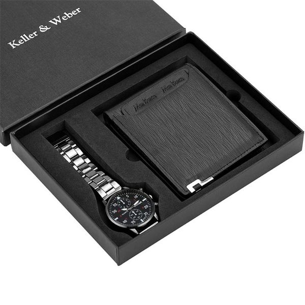 wristwatches keller & weber men watch set wallet birthday gift for male quartz wristwatch thanksgiving purse watches present box, Slivery;brown
wristwatches keller & weber men watch set wallet birthday gift for male quartz wristwatch thanksgiving purse watches present box, Slivery;brown
