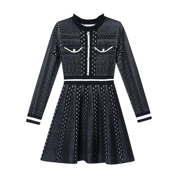 fall winter lady knitted dress elegant pocket buttons long sleeve a-line vintage women runway stripe high waist mini vestidos maternity dres, White
fall winter lady knitted dress elegant pocket buttons long sleeve a-line vintage women runway stripe high waist mini vestidos maternity dres, White