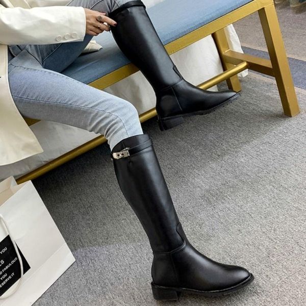 boots the style of autumn and winter small thick heel boots, knee length women's long, Black
boots the style of autumn and winter small thick heel boots, knee length women's long, Black