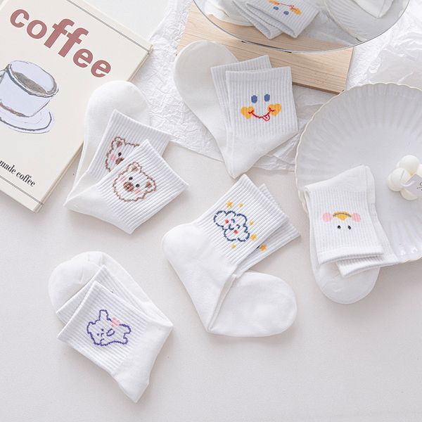 white children's middle tube spring autumn and summer thin cartoon cute college style socks stockings, Black;white
white children's middle tube spring autumn and summer thin cartoon cute college style socks stockings, Black;white