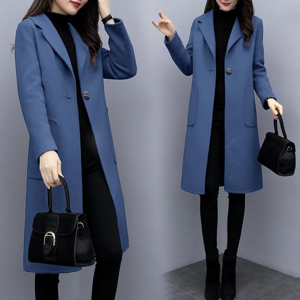 women's wool & blends fashion turn-down collar slim overcoats for women autumn jacket casual solid overcoat long-coat 4-color office la, Black
women's wool & blends fashion turn-down collar slim overcoats for women autumn jacket casual solid overcoat long-coat 4-color office la, Black