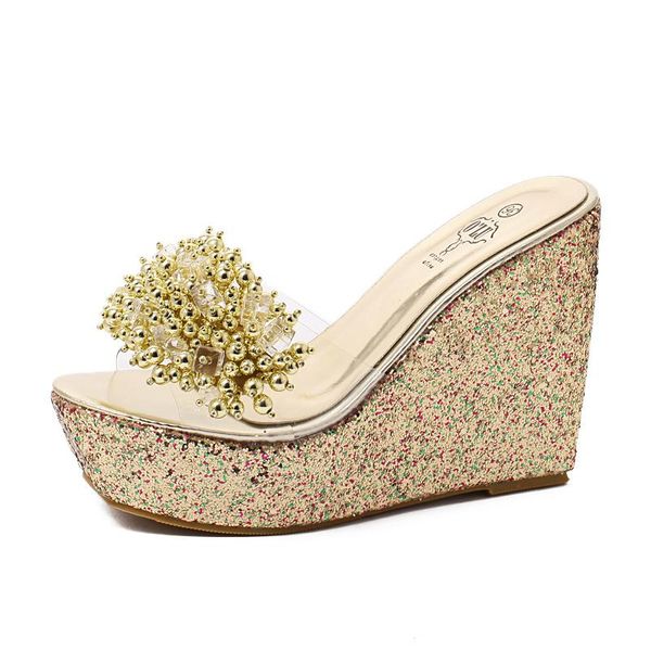 slippers 2021 women crystal glitter wedges sandals summer slides diamond 11.5cm high heels 4.5cm platform prom luxury shoes, Black
slippers 2021 women crystal glitter wedges sandals summer slides diamond 11.5cm high heels 4.5cm platform prom luxury shoes, Black