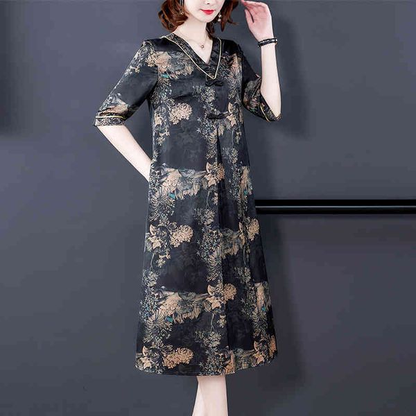 party dresses spring and summer women dress female half sleeved v-neck print plus size women's ladies fashion vintage mid-calf thmd, White;black
party dresses spring and summer women dress female half sleeved v-neck print plus size women's ladies fashion vintage mid-calf thmd, White;black