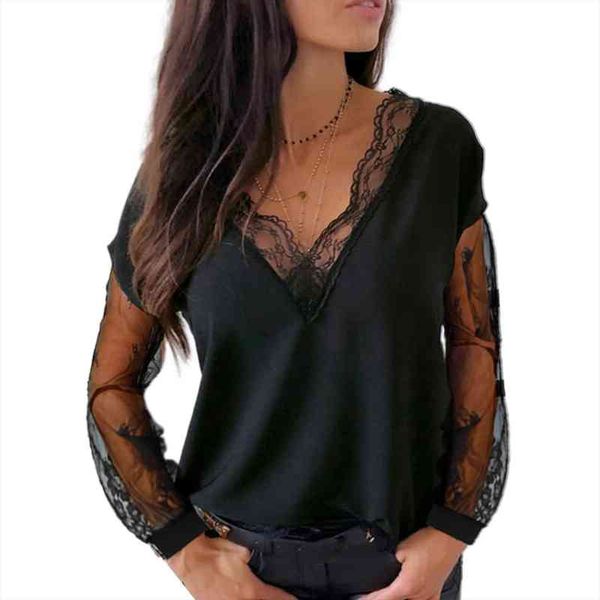 blouse shirt women lace patchwork see through long sleeve v neck elegant loose shirts casual blouse, White
blouse shirt women lace patchwork see through long sleeve v neck elegant loose shirts casual blouse, White