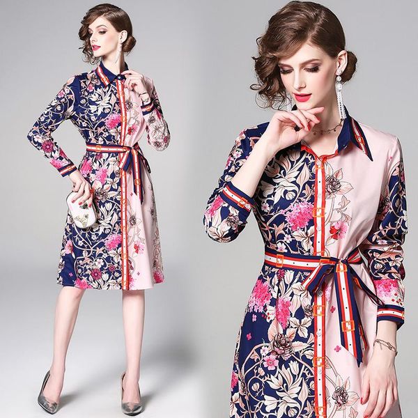 casual dresses design fashion single breasted fall women runway floral print long sleeve belted slim straight knee-length office shirt dress, Black;gray
casual dresses design fashion single breasted fall women runway floral print long sleeve belted slim straight knee-length office shirt dress, Black;gray