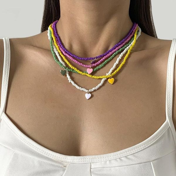 chokers heart pendant choker necklaces for women bohemia multi color beaded necklace chain jewelry accessories collares para mujer, Golden;silver
chokers heart pendant choker necklaces for women bohemia multi color beaded necklace chain jewelry accessories collares para mujer, Golden;silver