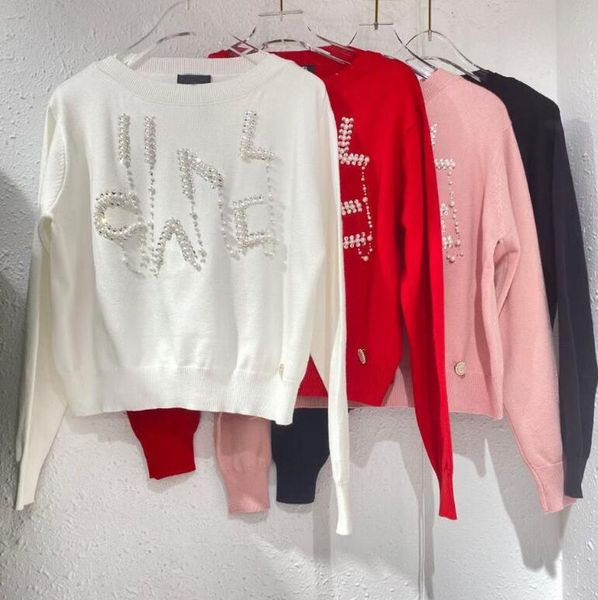2021 fashion designer high-end women's sweater loose and comfortable cashmere blend multi-color mix match c-letter bead collar s-xl, White;black
2021 fashion designer high-end women's sweater loose and comfortable cashmere blend multi-color mix match c-letter bead collar s-xl, White;black