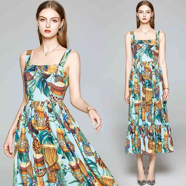 casual dresses summer holiday runway spaghetti strap dress women's sleeveless tropical print ruffles draped bohemian ladies maxi b, Black;gray
casual dresses summer holiday runway spaghetti strap dress women's sleeveless tropical print ruffles draped bohemian ladies maxi b, Black;gray