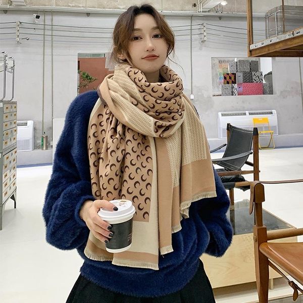 scarves women's scarf winter crescent moon printed double-sided thick woolen designer ladies wedding shawls office warm blanket, Blue;gray
scarves women's scarf winter crescent moon printed double-sided thick woolen designer ladies wedding shawls office warm blanket, Blue;gray