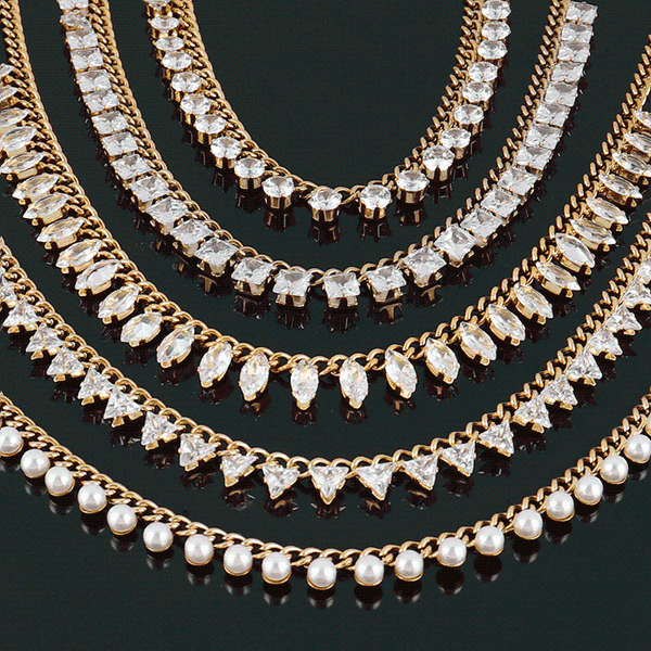 chains stainless steel necklace for women punk square round pendant zircon necklaces pearl gold chain choker jewelry, Silver
chains stainless steel necklace for women punk square round pendant zircon necklaces pearl gold chain choker jewelry, Silver