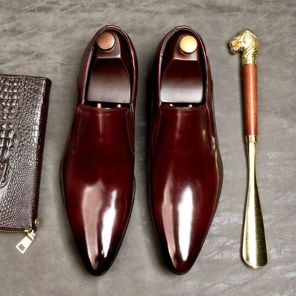 dress shoes classic opine toe business men's genuine leather formal wedding men slip on office oxford for a42, Black
dress shoes classic opine toe business men's genuine leather formal wedding men slip on office oxford for a42, Black
