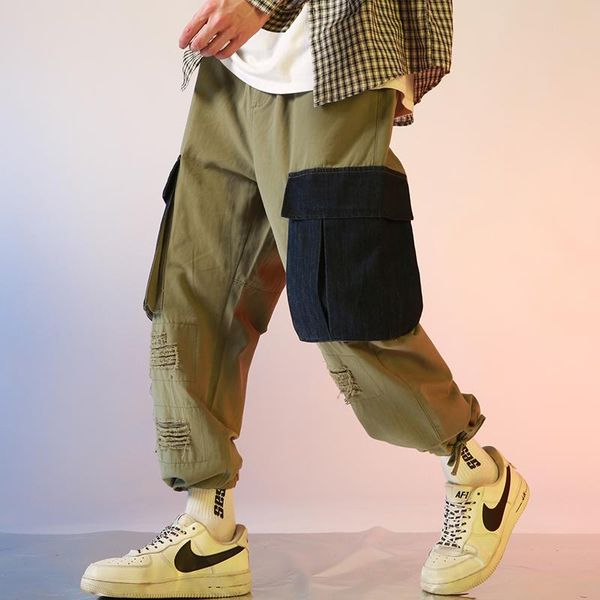 men hip hop cargo jogger pants side pockets ripped harajuku streetwear autumn sweatpants casual fashion track trousers clothing men's, Black
men hip hop cargo jogger pants side pockets ripped harajuku streetwear autumn sweatpants casual fashion track trousers clothing men's, Black