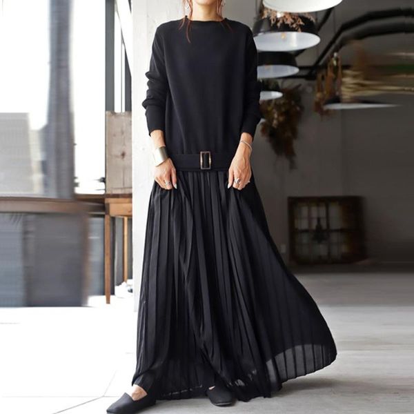 casual dresses women suit dress female thin long 2021 japan style black with belt chiffon fashion spring, Black;gray
casual dresses women suit dress female thin long 2021 japan style black with belt chiffon fashion spring, Black;gray