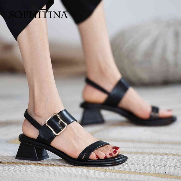 sophitina open-toe roman women's sandals buckle thick heel shoes explosion style elegant comfortable leather female shoes ao690 210513, Black
sophitina open-toe roman women's sandals buckle thick heel shoes explosion style elegant comfortable leather female shoes ao690 210513, Black