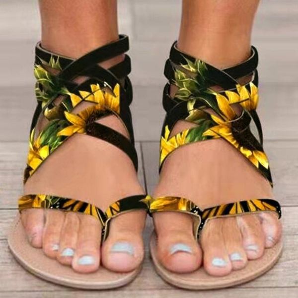 sandals telotuny fashion women flat summer zipper beach open toe breathable pu sunflower print roman shoes ladies sandal, Black
sandals telotuny fashion women flat summer zipper beach open toe breathable pu sunflower print roman shoes ladies sandal, Black